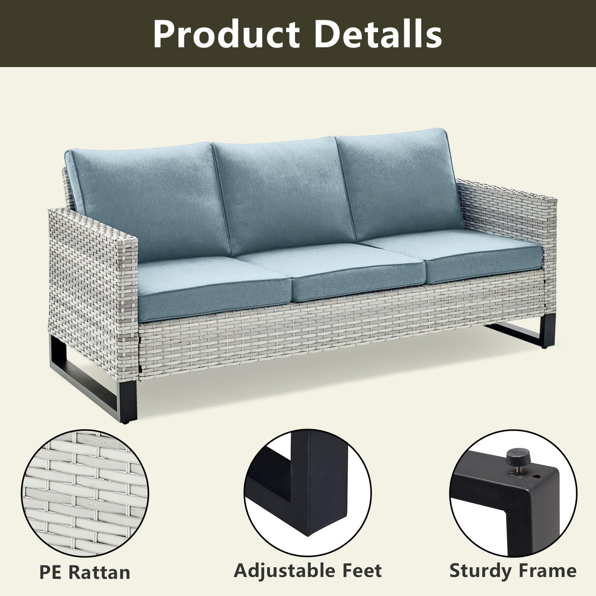 Wicker Patio Furniture Set of 5 D782