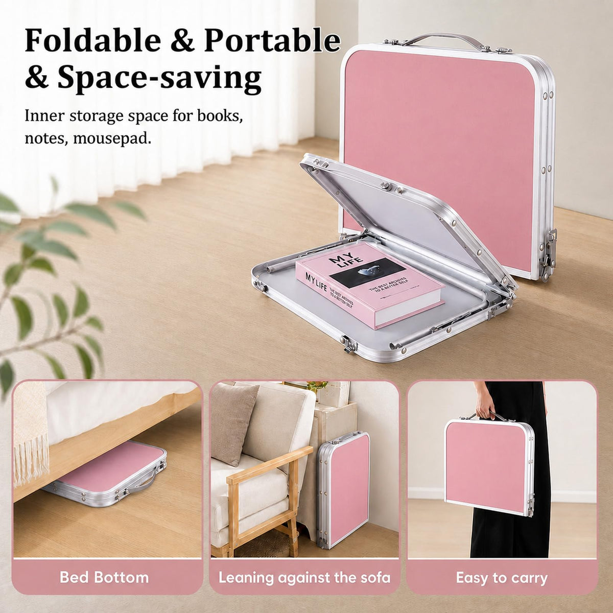 Foldable Laptop Desk with Hidden Storage G217