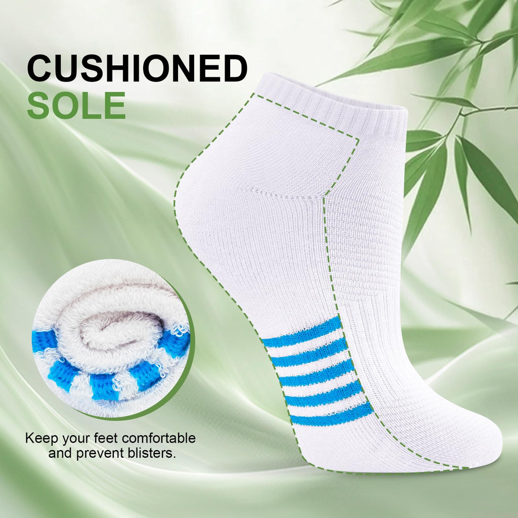 6 Pairs Bamboo Viscose Low Cut Ankle Socks J9527