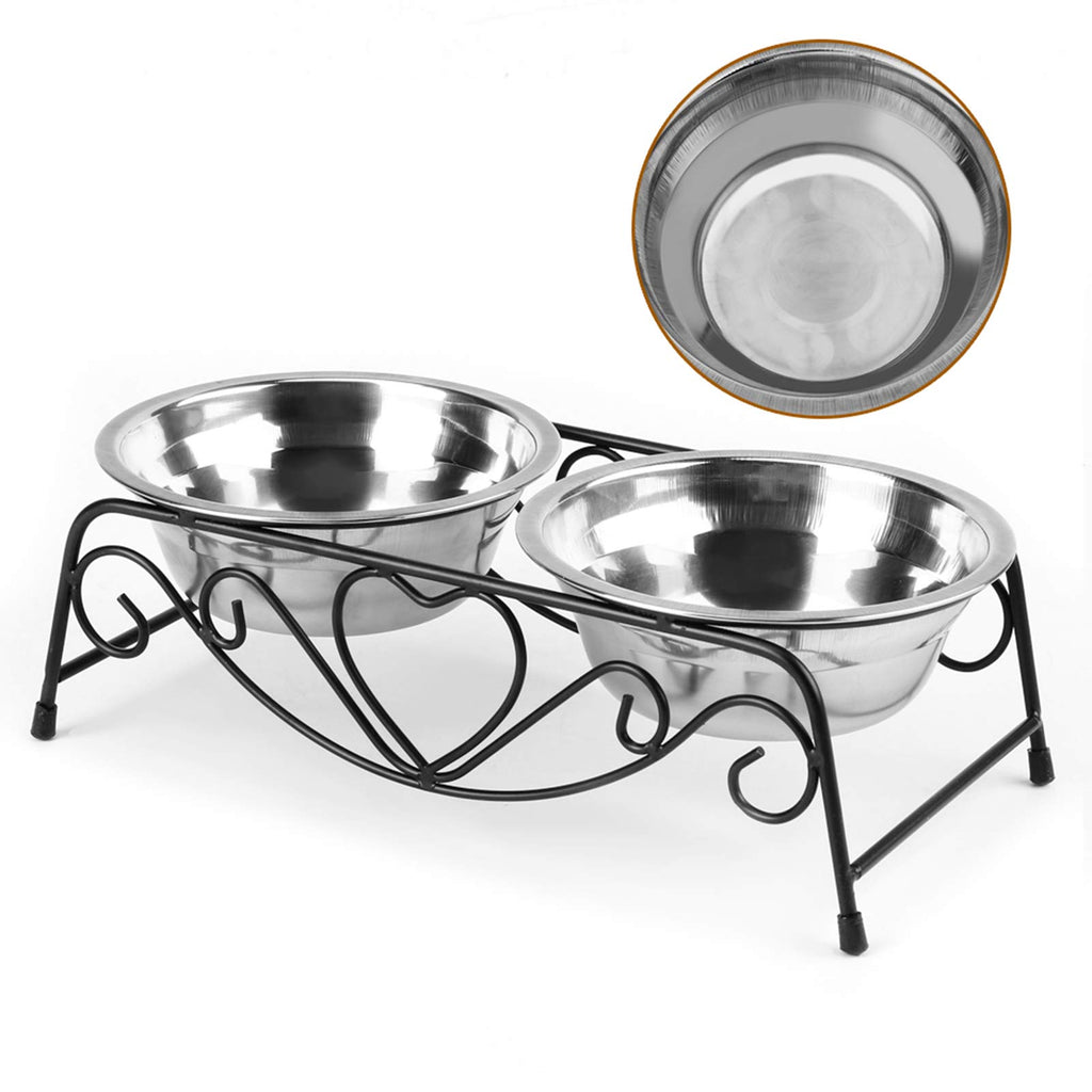 Stainless Steel Elevated Dog Cat Bowls with Iron Stand U4061