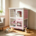 2-Story Wooden Bunny Cage with Removable Tray T9731