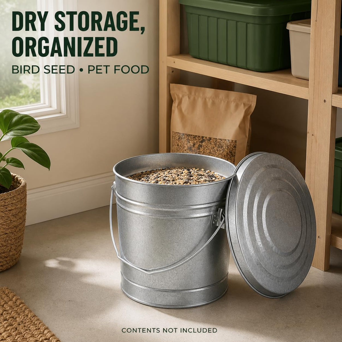 6 Gal Galvanized Steel Storage Can V916400