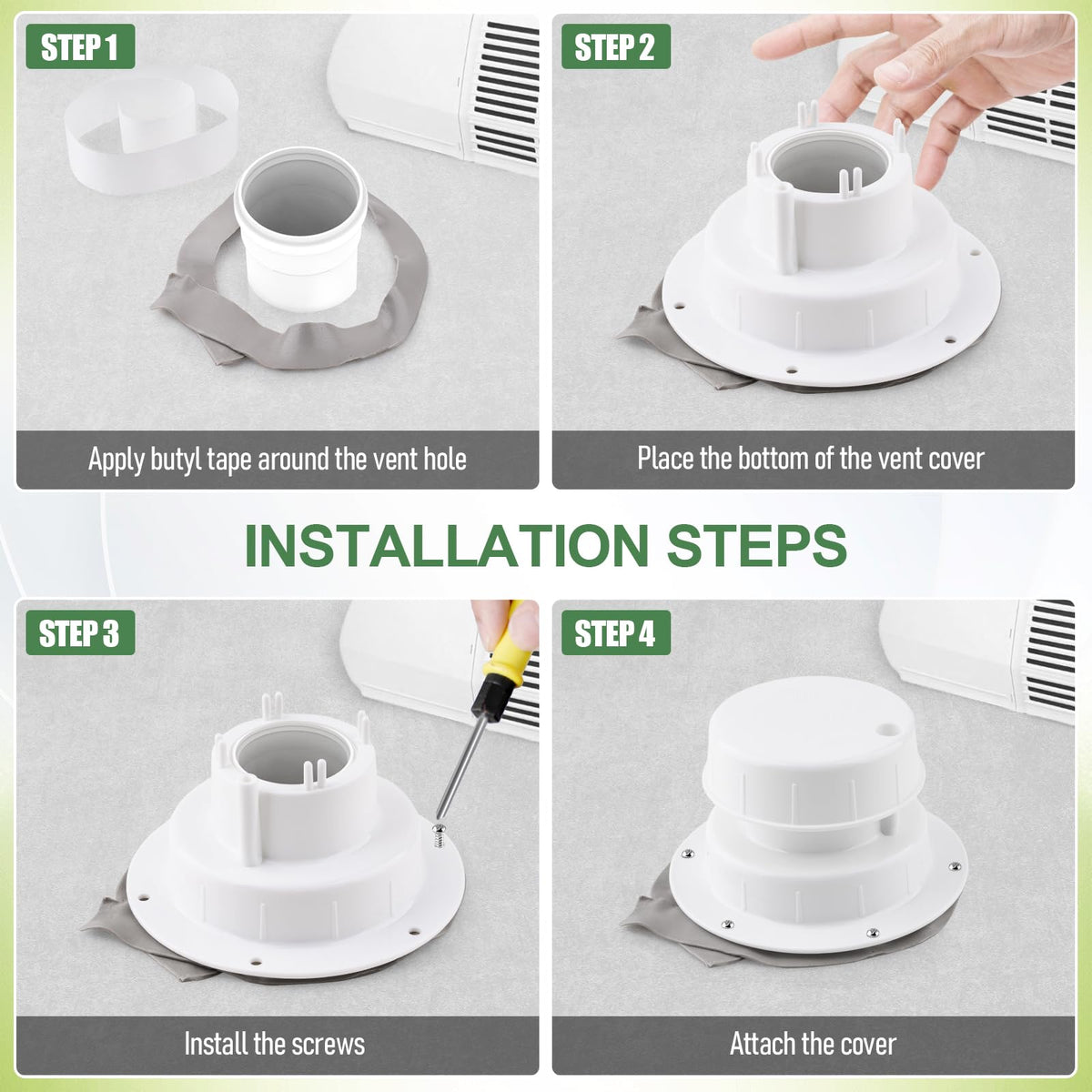 RV Plumbing Vent Covers with Screws, 2 Pack R2097