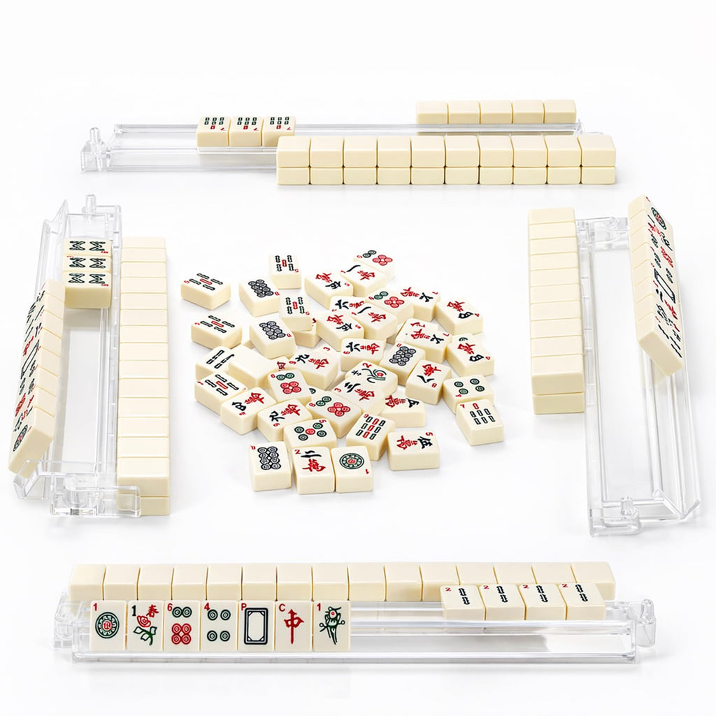 Set of 4 Clear Mahjong Racks with Pushers V828