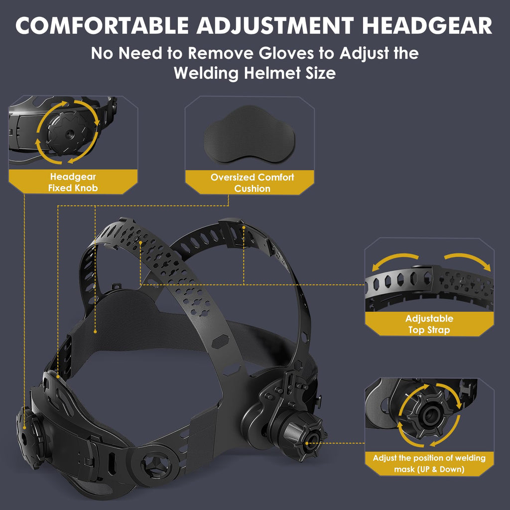 Auto Darkening Welding Helmet True Color Large Viewing Solar Wide Shade 4/5-13 P40484