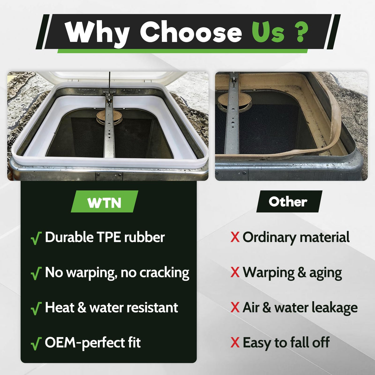 RV Roof Vent Seal Replacement 51" Vent Lid Gasket O4655