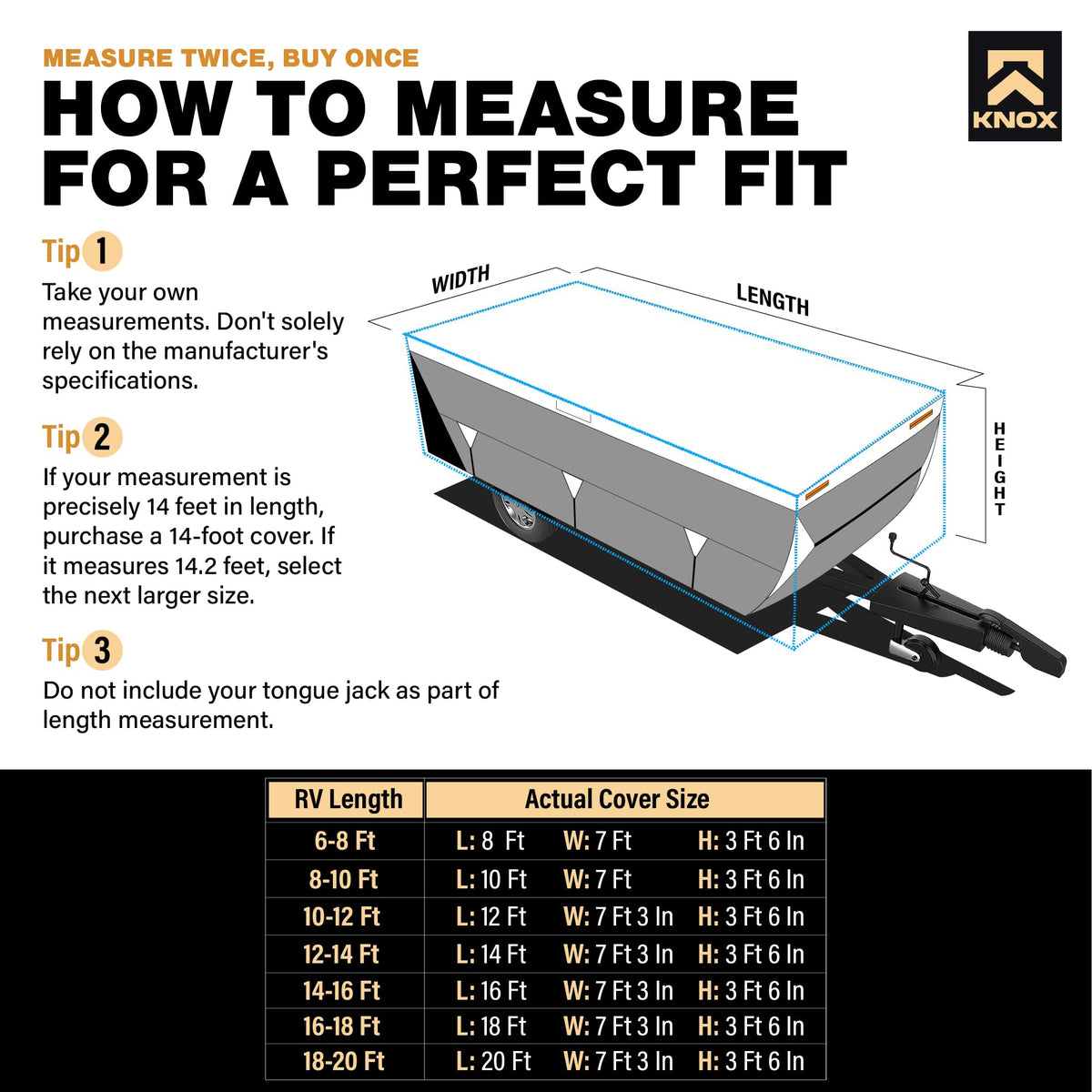 Anti-Tear 7 Layer APEX Fabric Folding Camper Cover 14-16 ft J742
