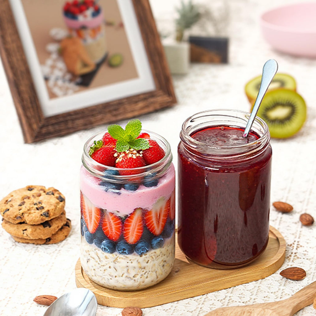 24Pack 12oz Clear Glass Jars with Lids E9015