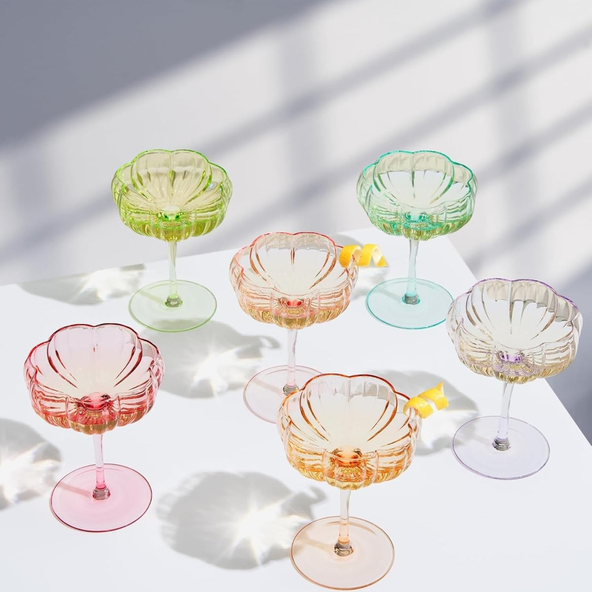 Vintage Wavy Glass Coupes Set of 6 C91769