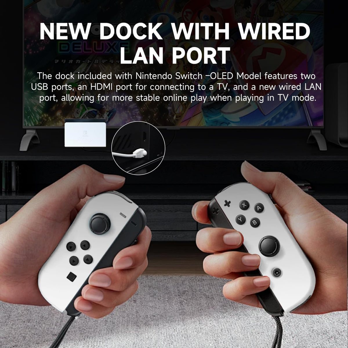 Nintendo Switch OLED Model with White Joy-Con and 32GB Micro SD Card Z822
