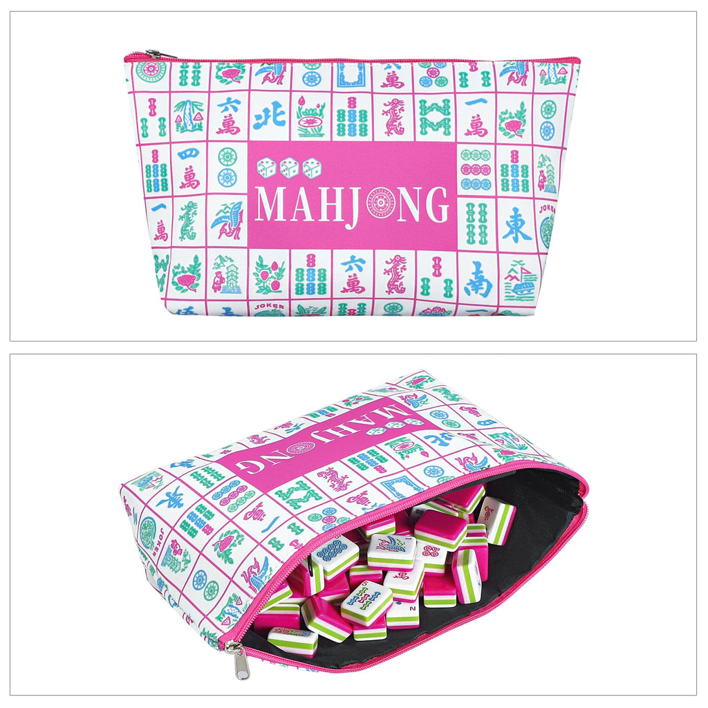 166 Acrylic Engraved Mahjong Tile Set with Carrying Bag R181008