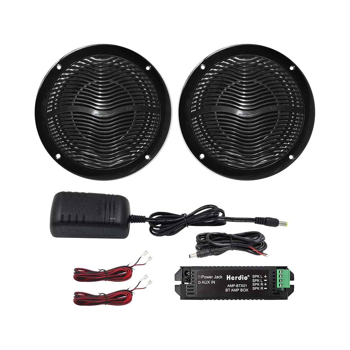 6.5 Inch Marine Bluetooth Speakers 2 Way 120W Peak Boat Speakers Pair Black Z1769