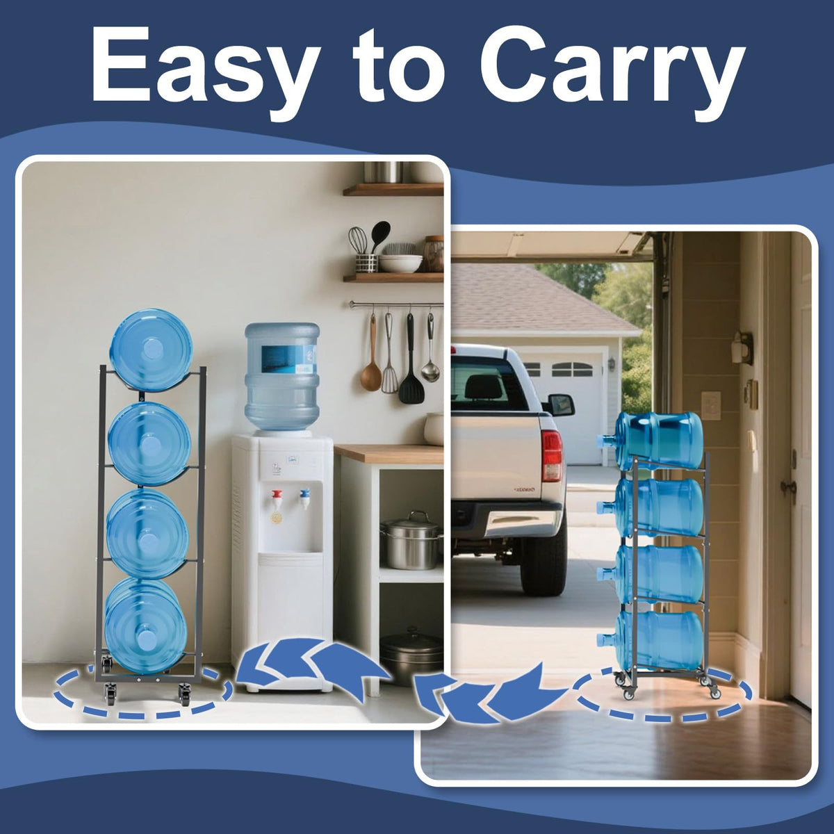 5 Gallon Water Jug Holder with 4 Wheels P560