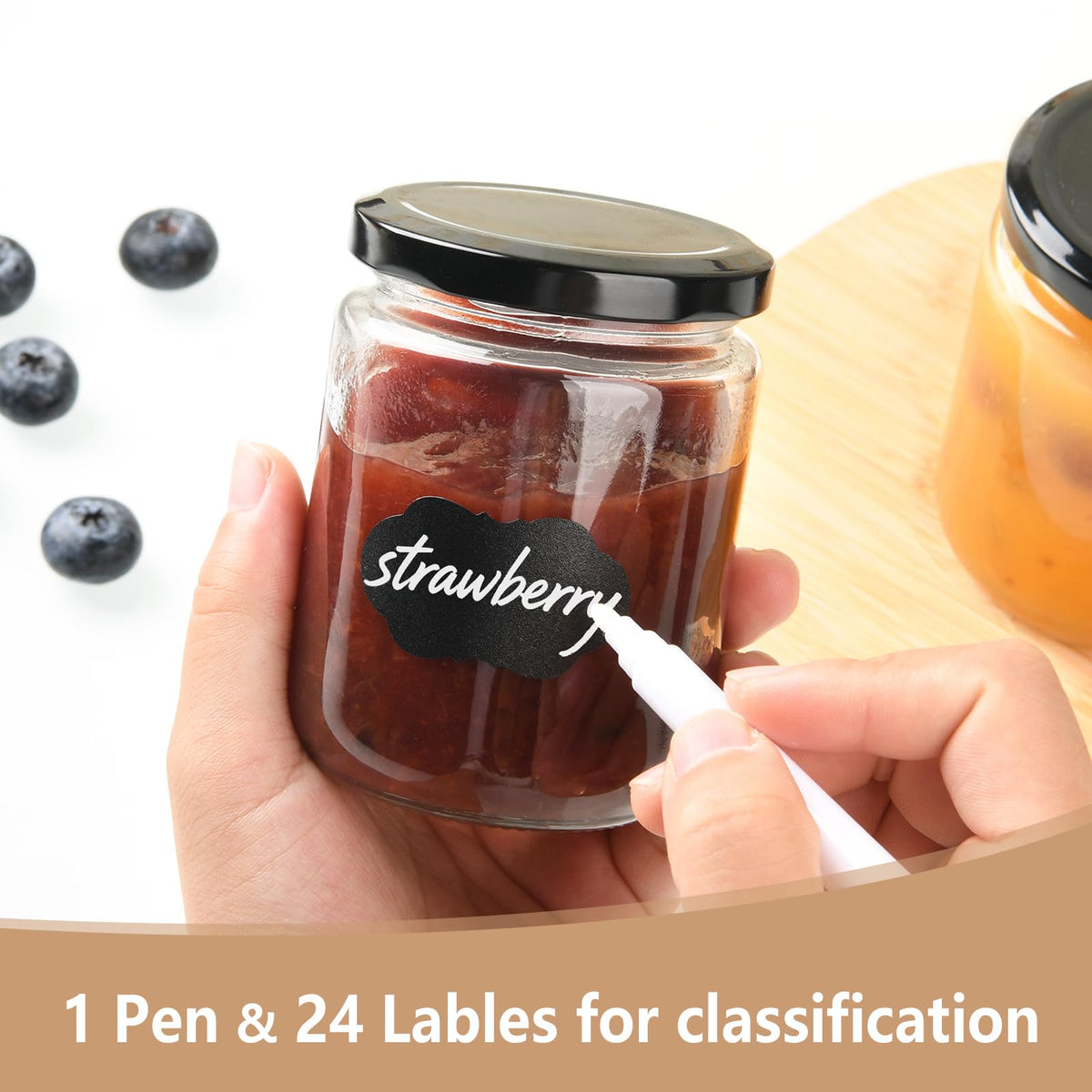 24Pack 12oz Clear Glass Jars with Lids E9015