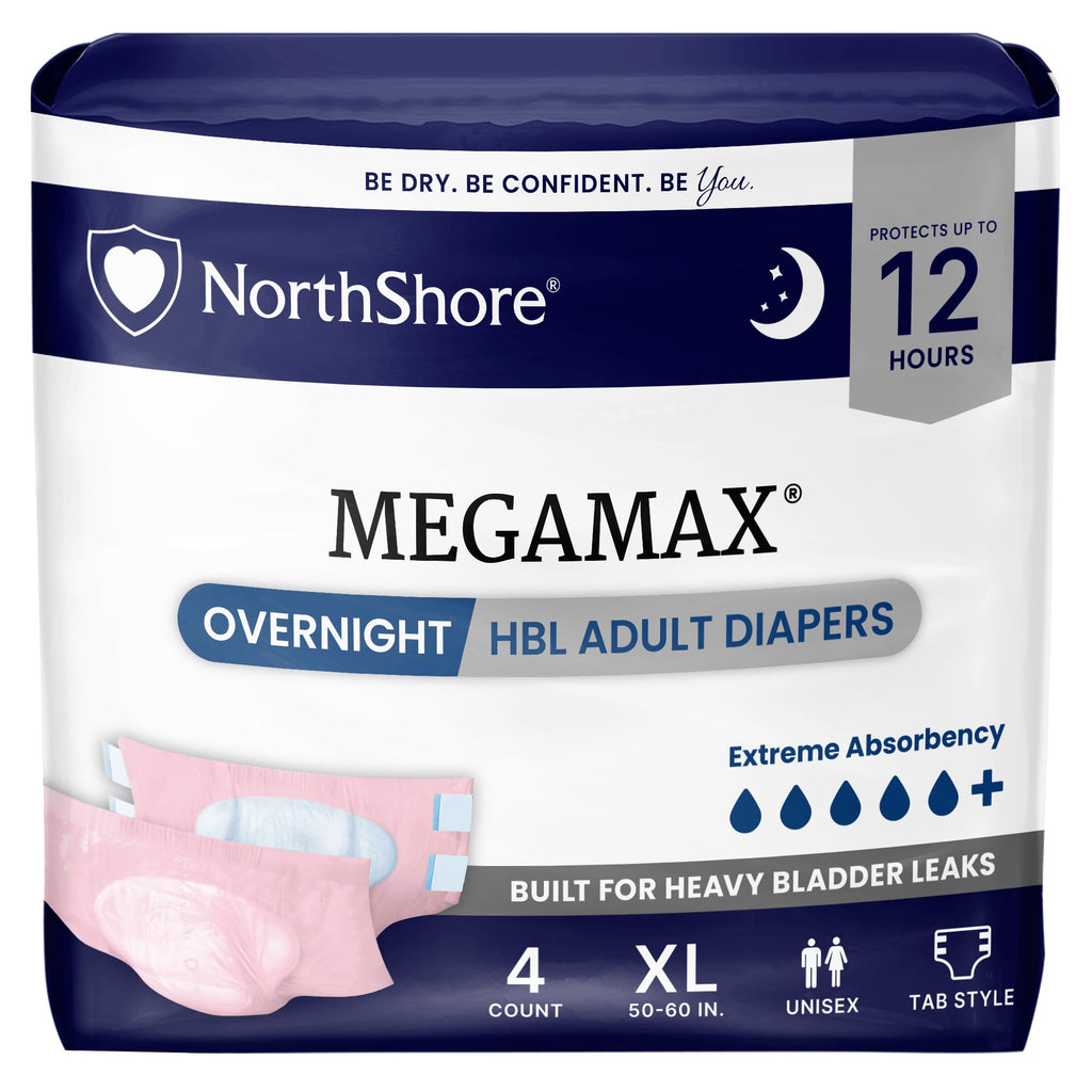 Pink X-Large Adult Diapers with Tabs, 4 Count O890600