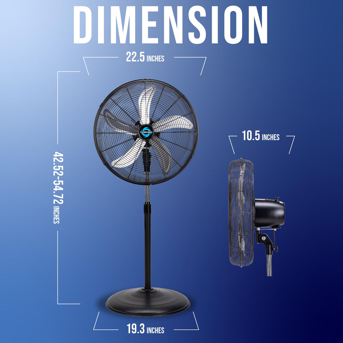 20 Inch 3 Speed Oscillating Pedestal Fan E883505