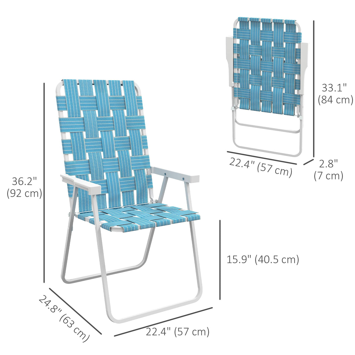 Set of 2 Blue Patio Folding Chairs X190499