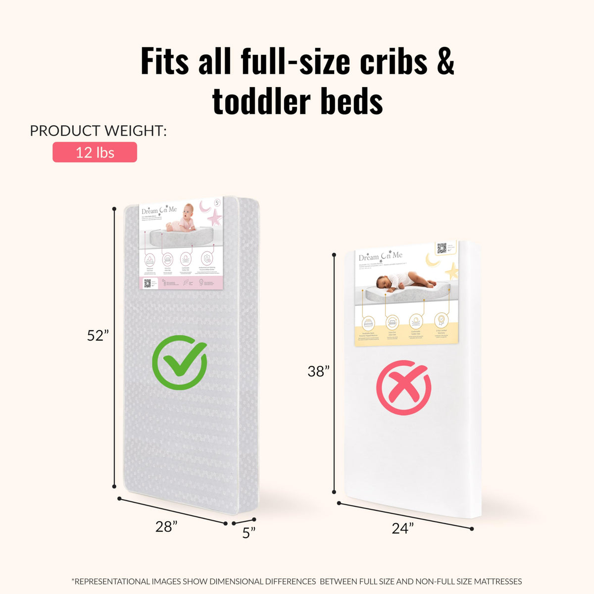 2-in-1 Baby Crib Mattress U7246