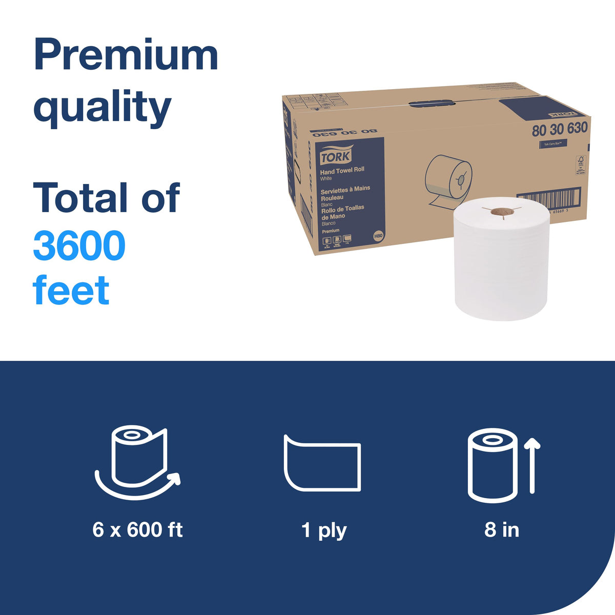 White Roll Hand Towel 6 Rolls L854486