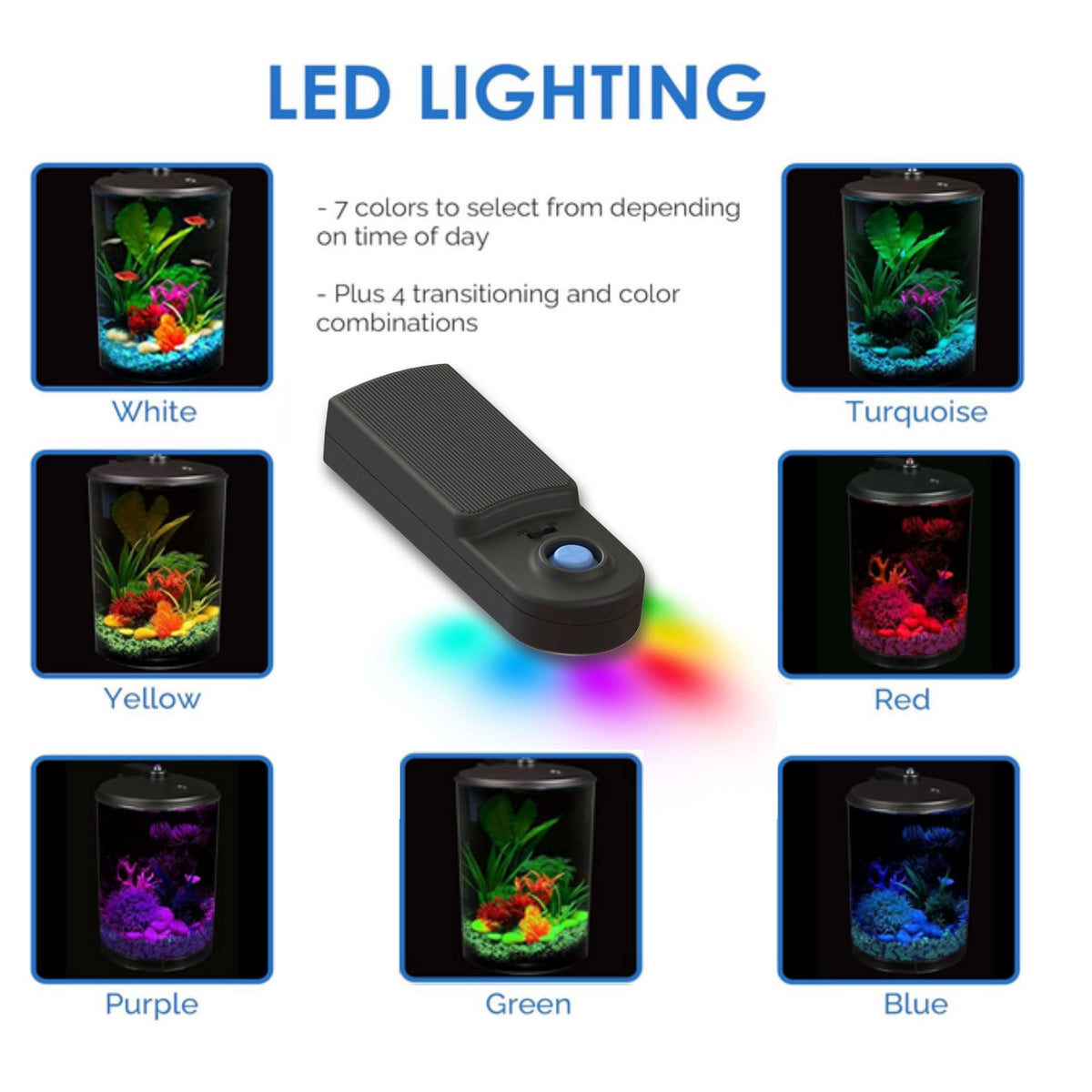 3-Gallon Aquarium with LED Lighting and Power Filter H17324
