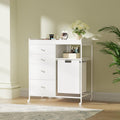 White 4 Drawer Changing Station Dresser with Laundry Hamper X37608