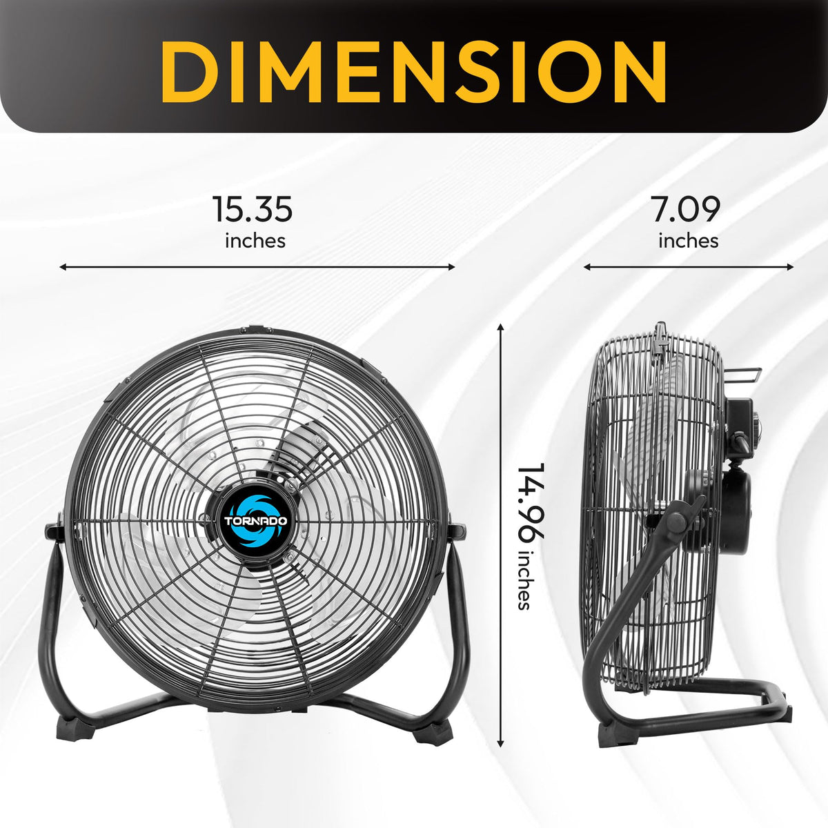 12 Inch 3-Speed High Velocity Metal Floor Fan Y7417