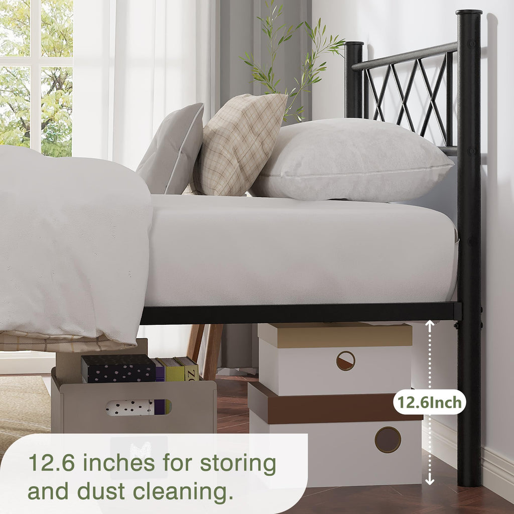 Twin Size Metal Bed Frame with Headboard O27013