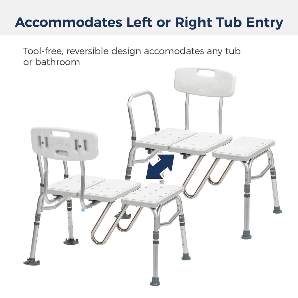 Adjustable Height White Tub Transfer Bench Q64646