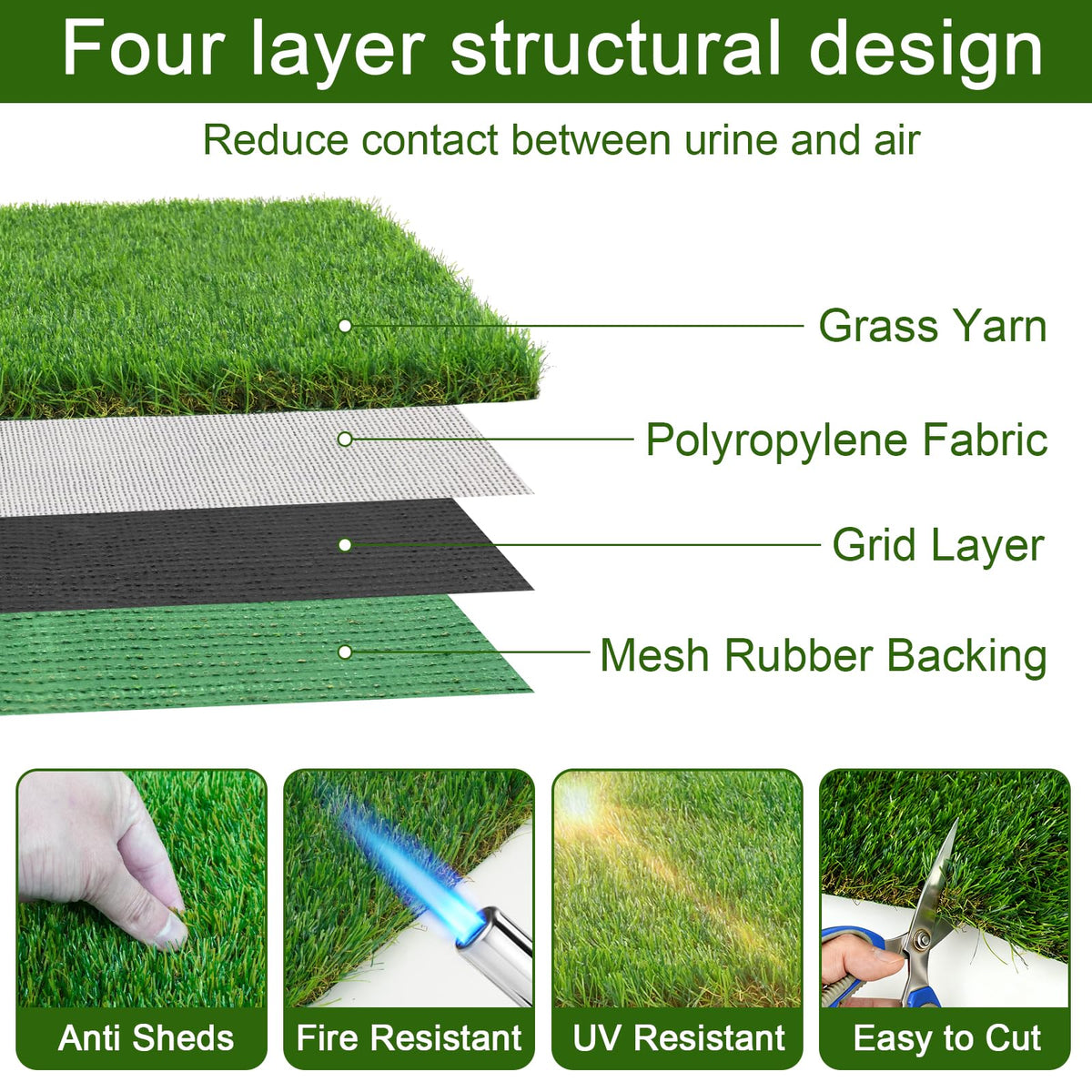 2 Pack 14 x 18 Inch Artificial Grass Dog Pee Pads H97326