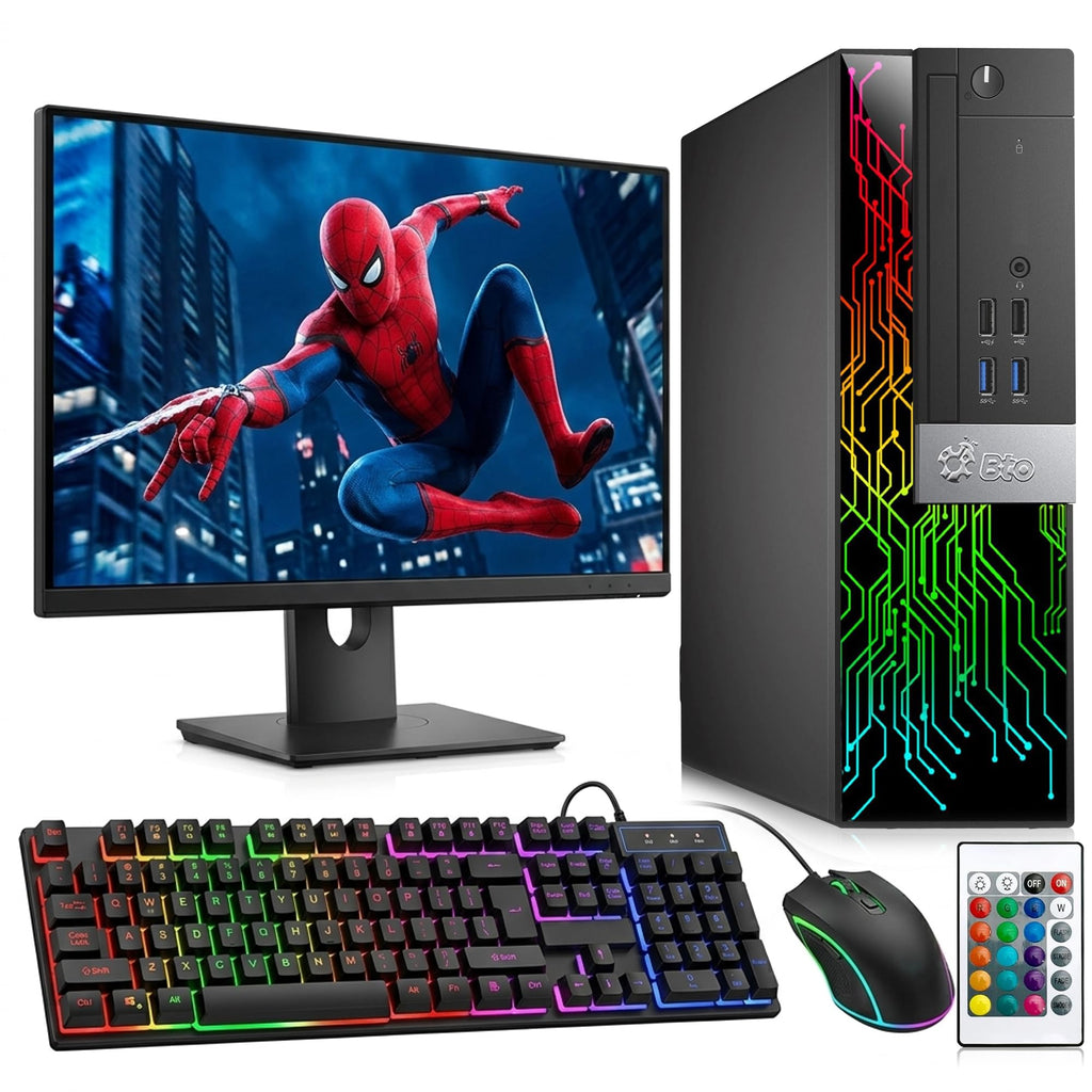 RGB Gaming PC with 24 Inch Monitor Intel i5 16GB RAM 512GB SSD E745653