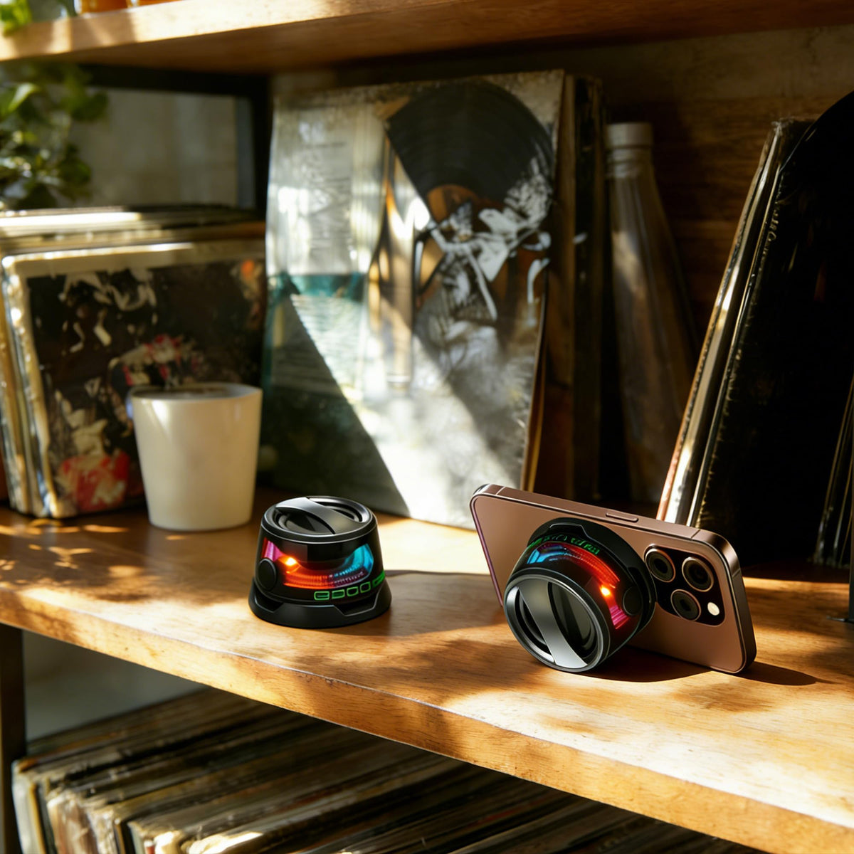 Magnetic Mini Bluetooth Speaker, Wireless Portable Speaker 2-Pack Black U8817