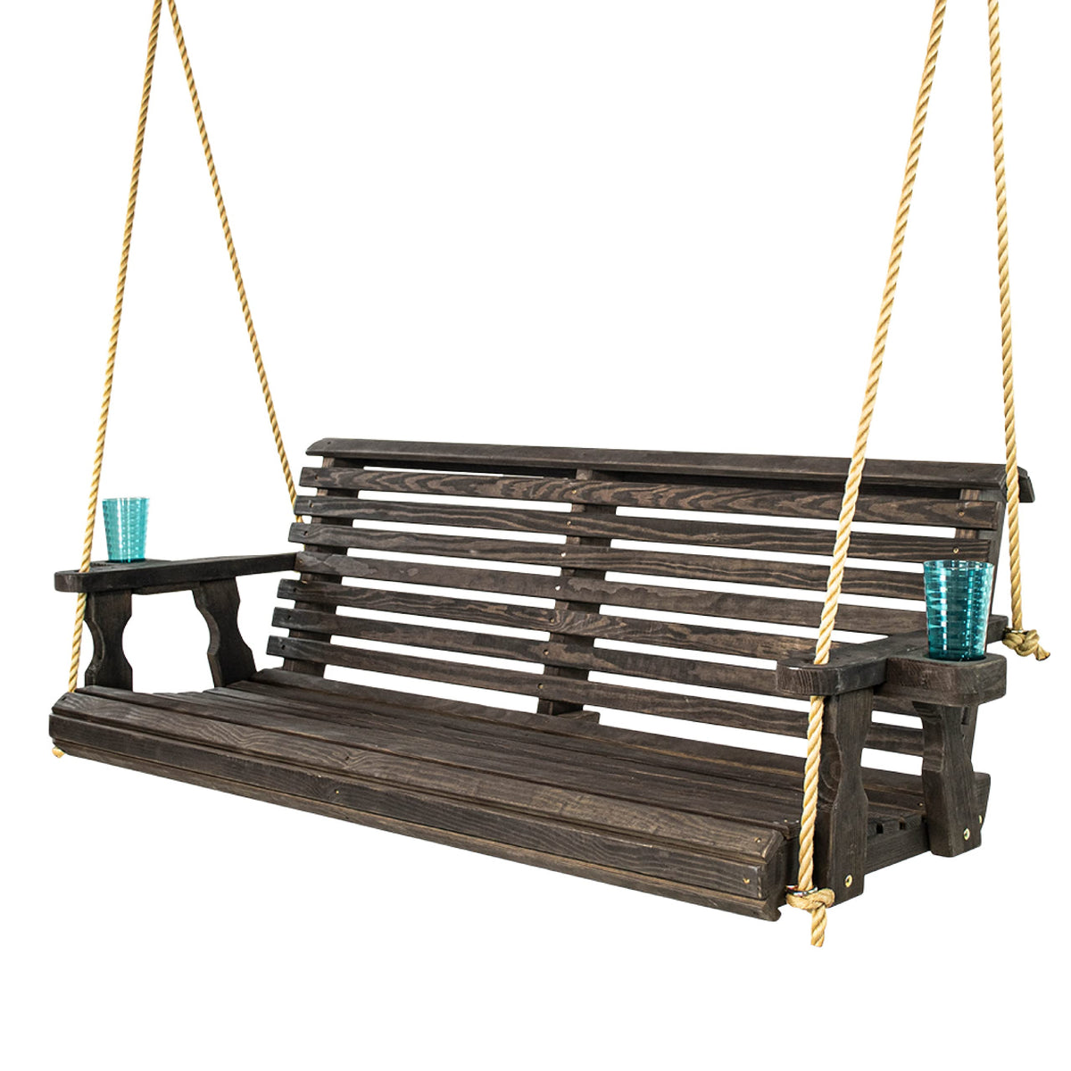 Heavy Duty 700 Lb Capacity Porch Swing with Cup Holders, 5 Foot J5744