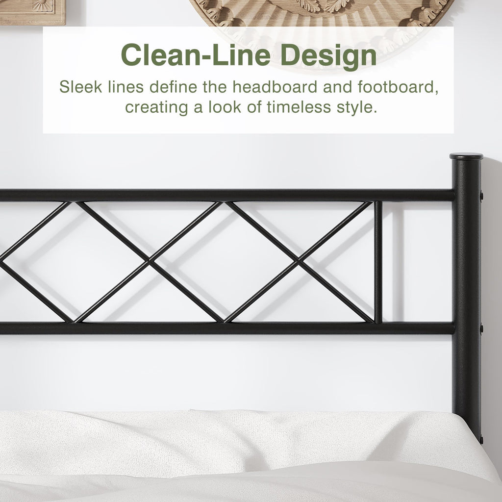 Twin Size Metal Bed Frame with Headboard O27013