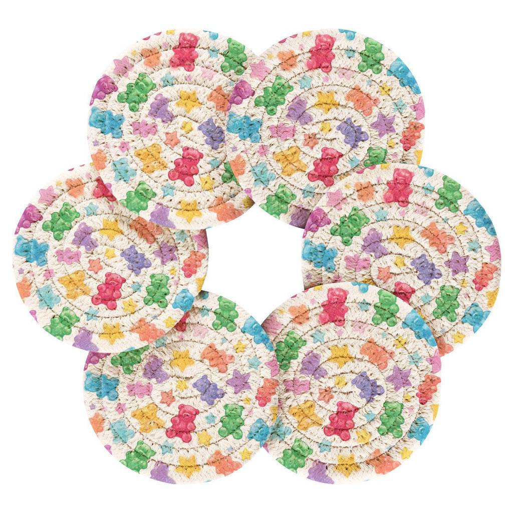Coasters Set of 6 Colorful Gummy Bears Stars G656436