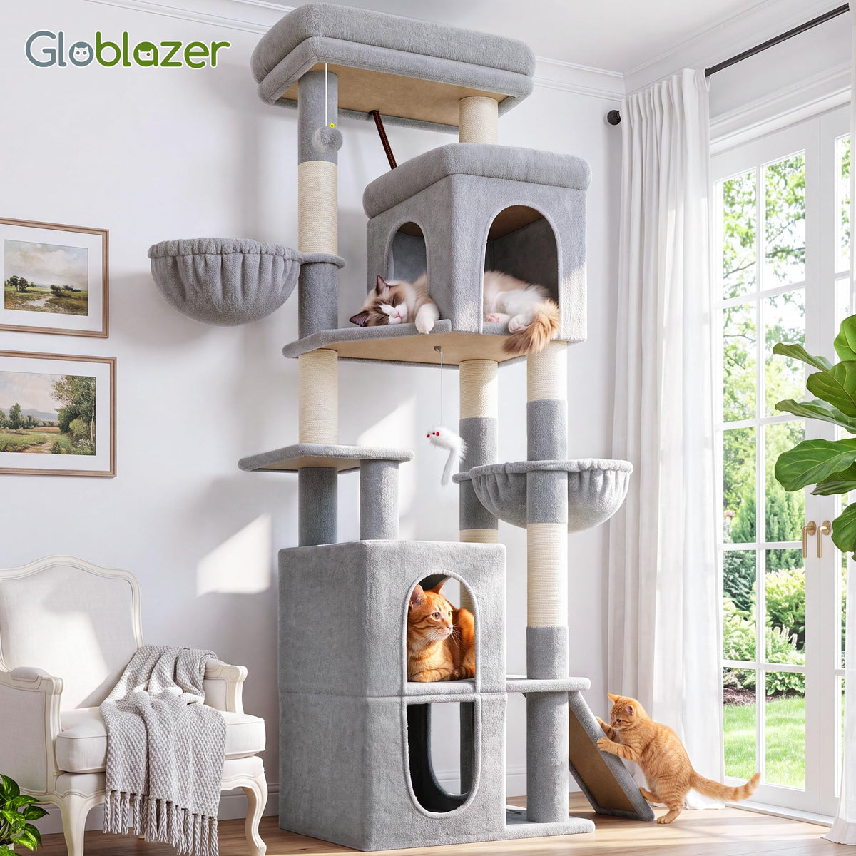 70 inch Light Grey Cat Tree Condos L21367