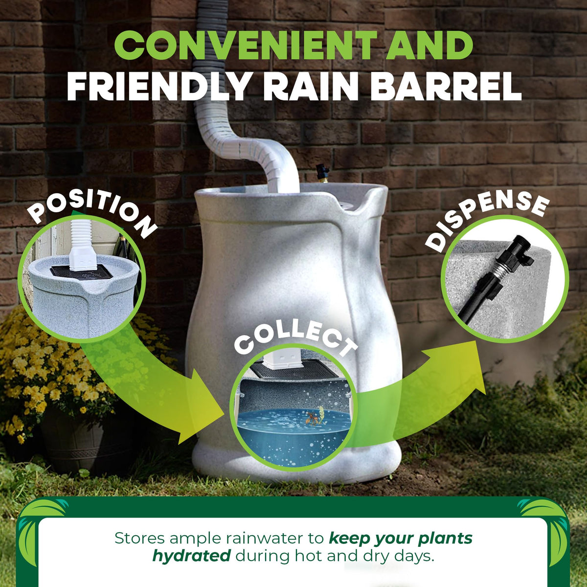 45 Gallon Light Granite Rain Barrel C87301