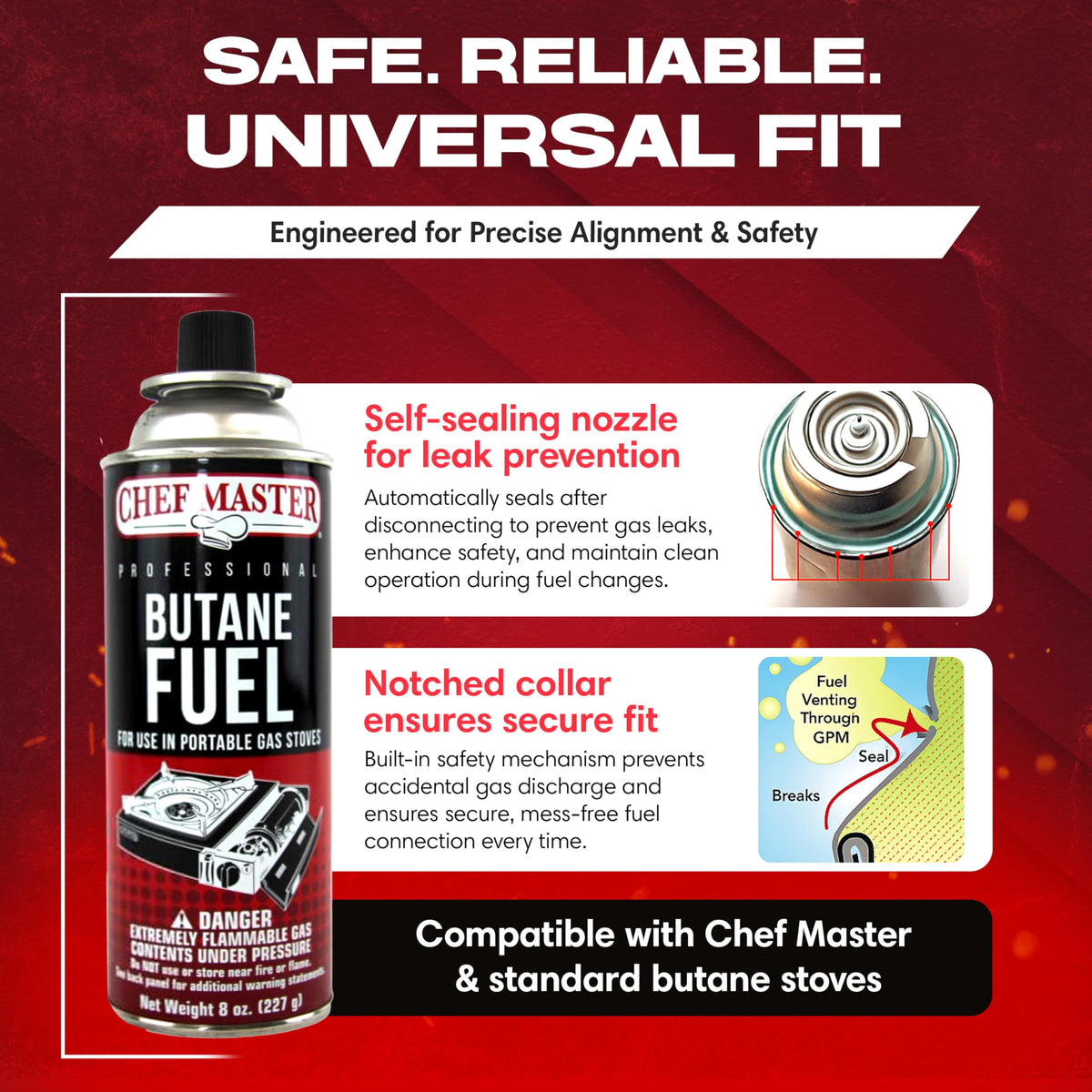 Butane Fuel Canister 8 oz 4-Pack N78301