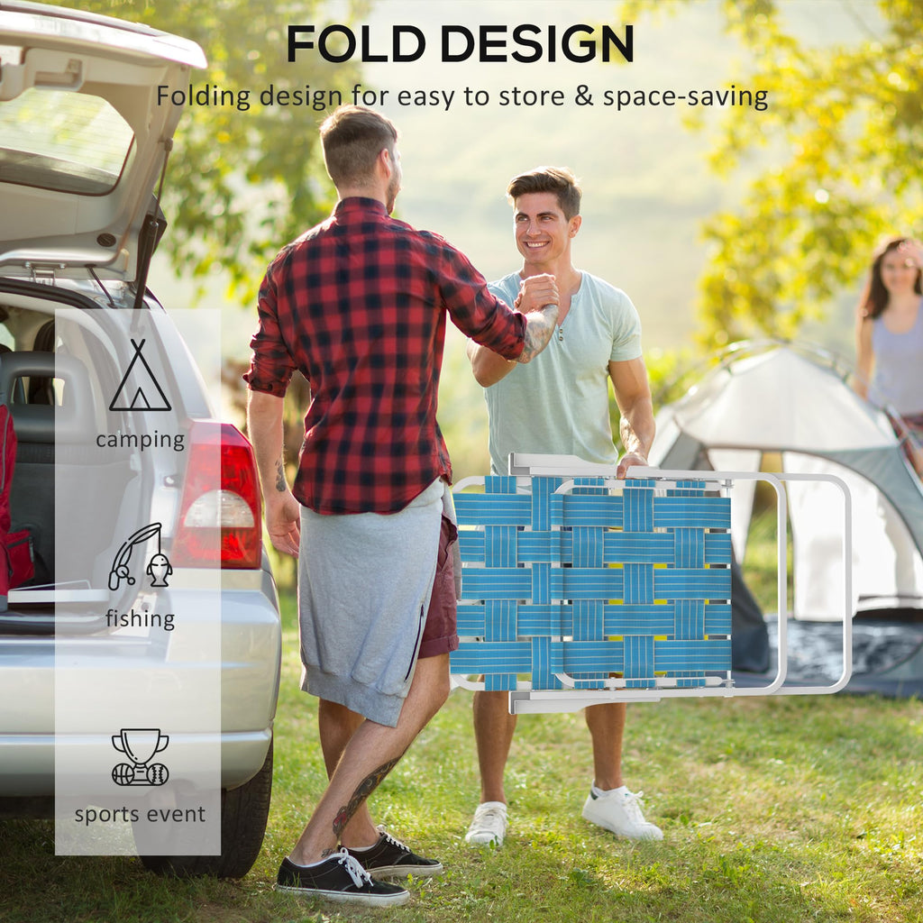 Set of 2 Blue Patio Folding Chairs X190499