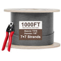 1000FT 1/8" T316 Stainless Steel Cable with Cutter O8838