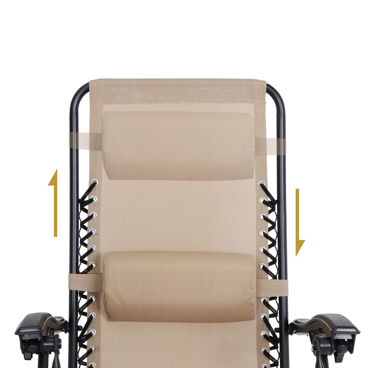 Zero Gravity Chair Set of 2 Folding Recliner with Cup Holder Tray and Pillow Q213