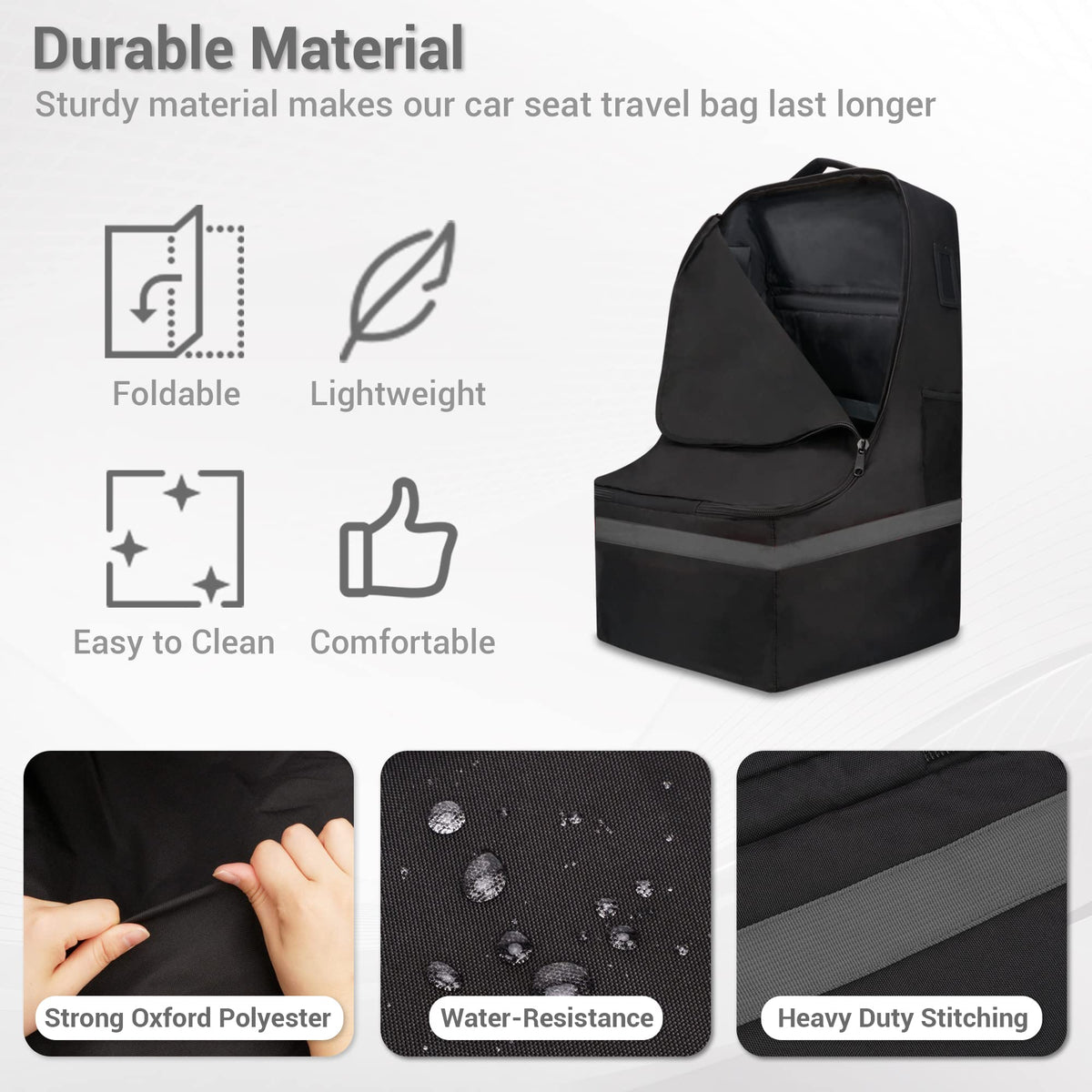 Padded Gray Car Seat Travel Bag X4707