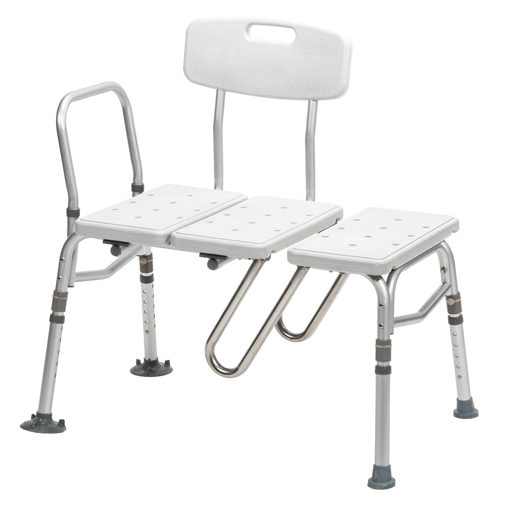 Adjustable Height White Tub Transfer Bench Q64646