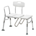 Adjustable Height White Tub Transfer Bench Q64646