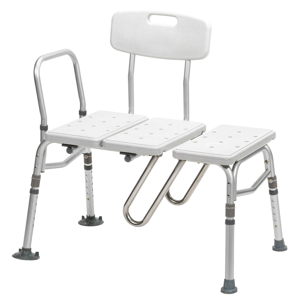 Adjustable Height White Tub Transfer Bench Q64646