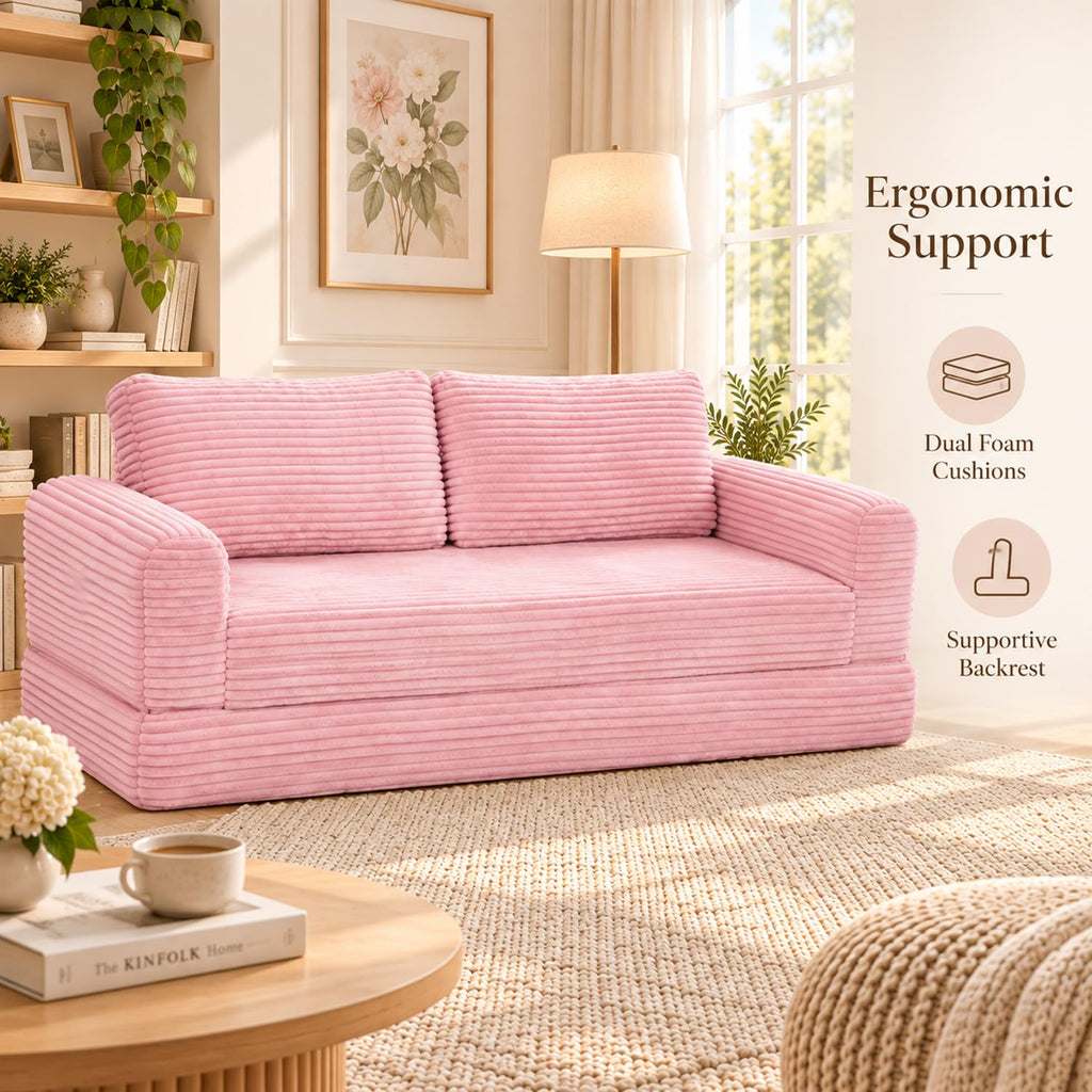 Pink Convertible Sofa Bed D13690