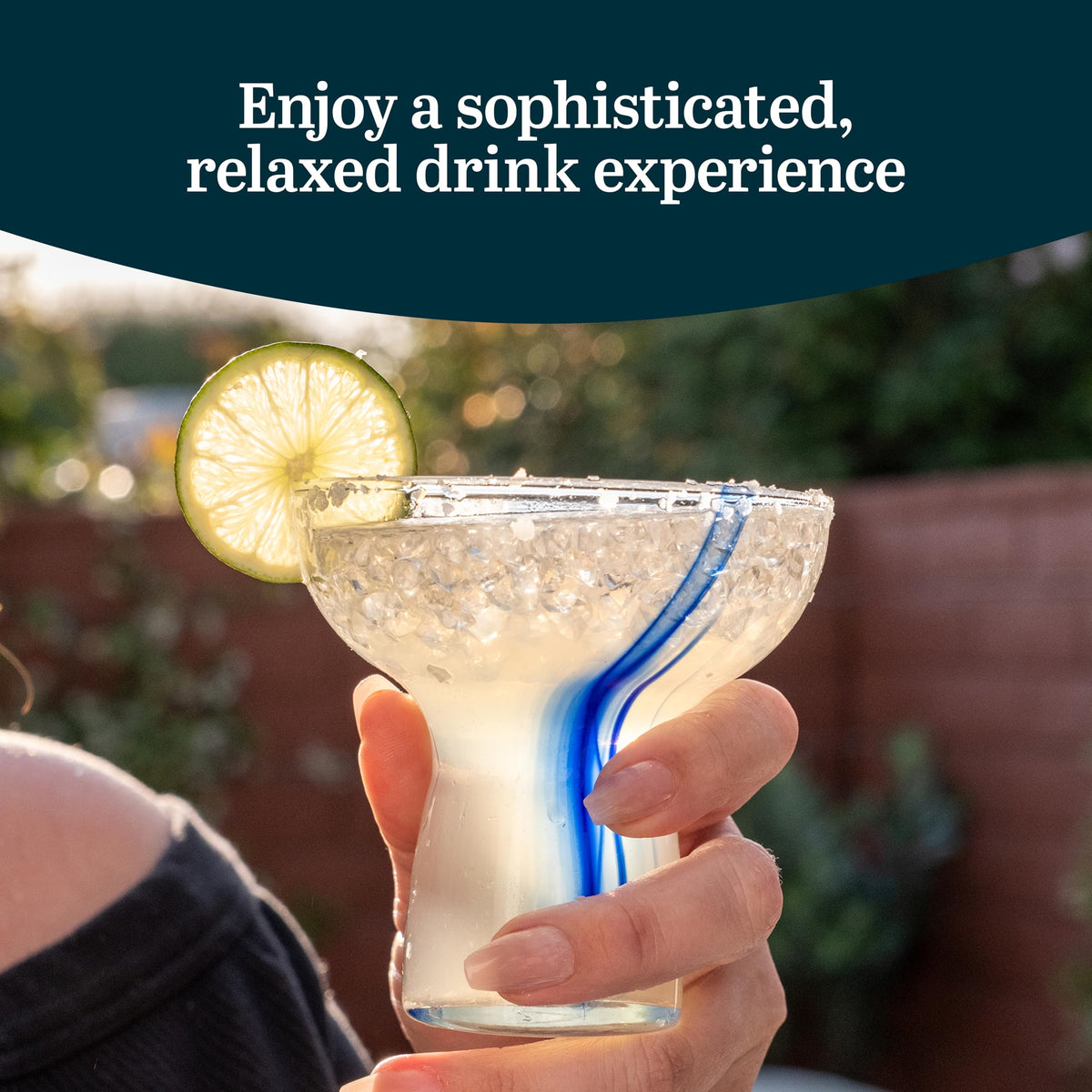 Blue Ribbon Stemless Margarita Glasses Set of 6 Z4630