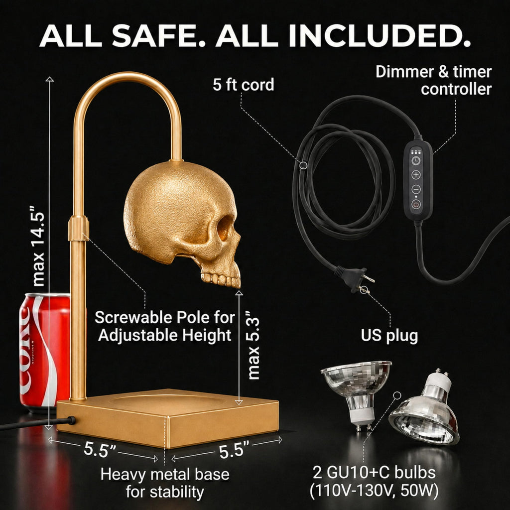 Skull Candle Warmer Lamp with Timer and Dimmer P3735