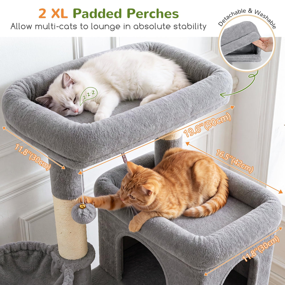 70 inch Light Grey Cat Tree Condos L21367