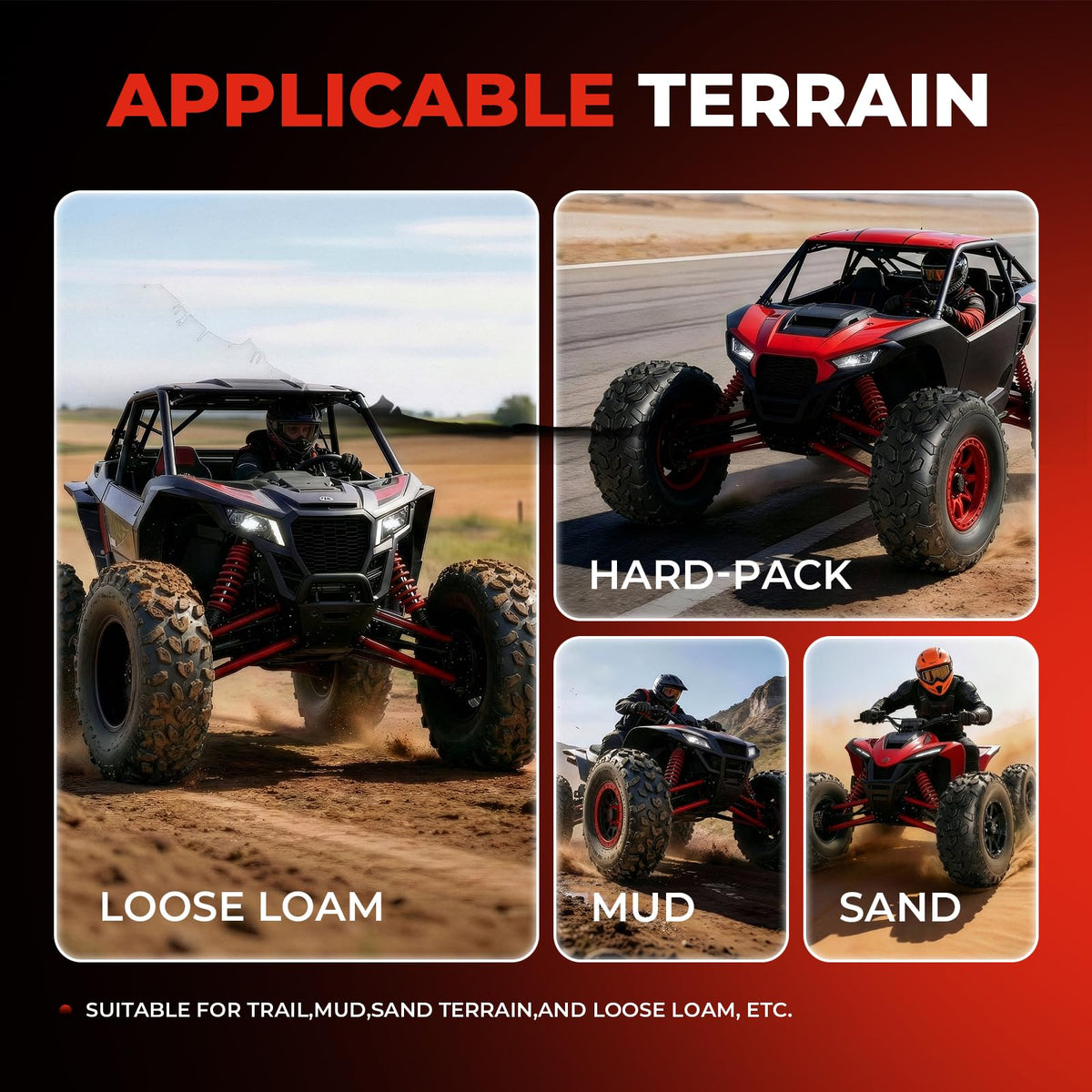 19x7-8 UTV ATV Tires Set of 4 Y62697