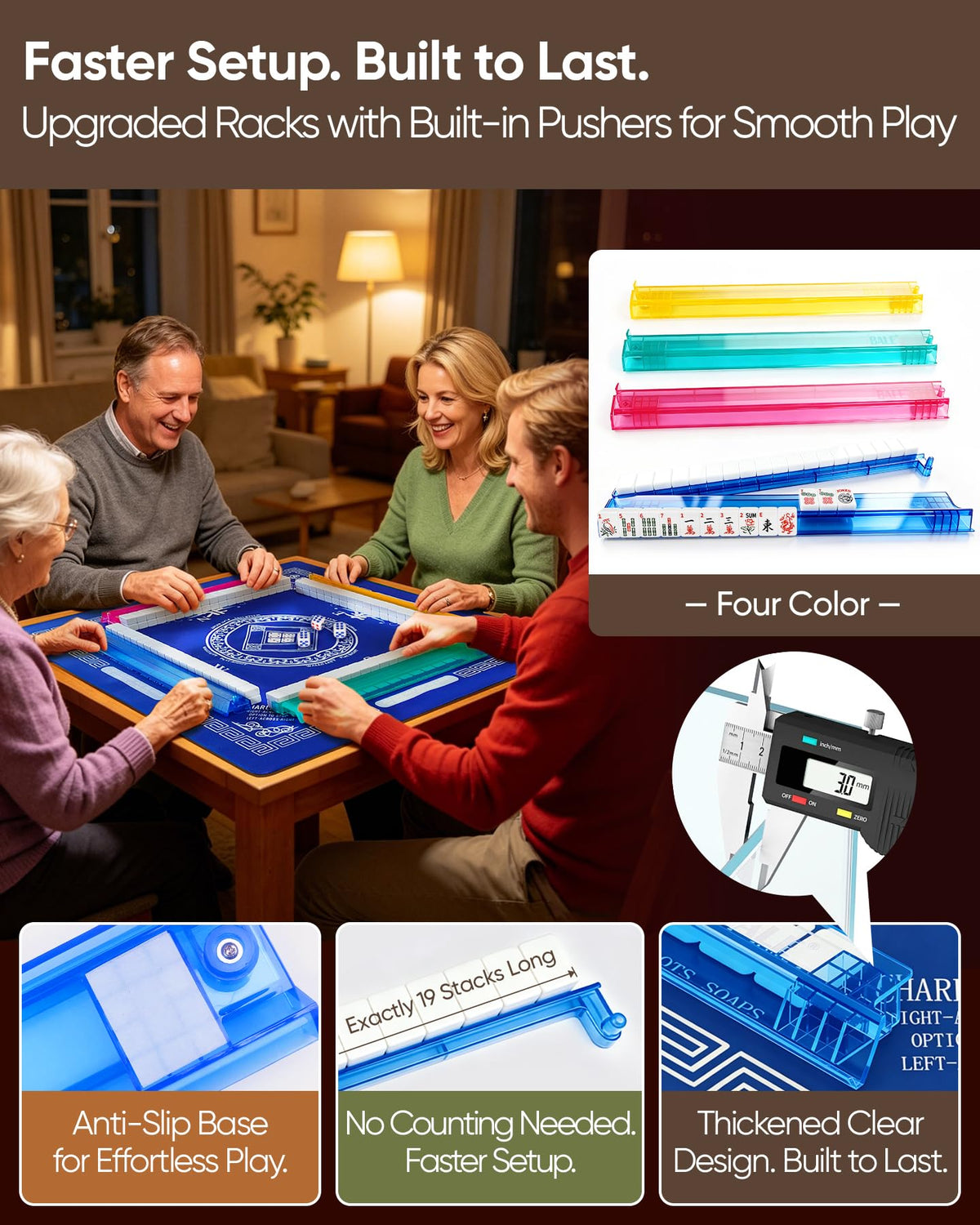 American Mahjong Tile Set with Game Accessories N73459